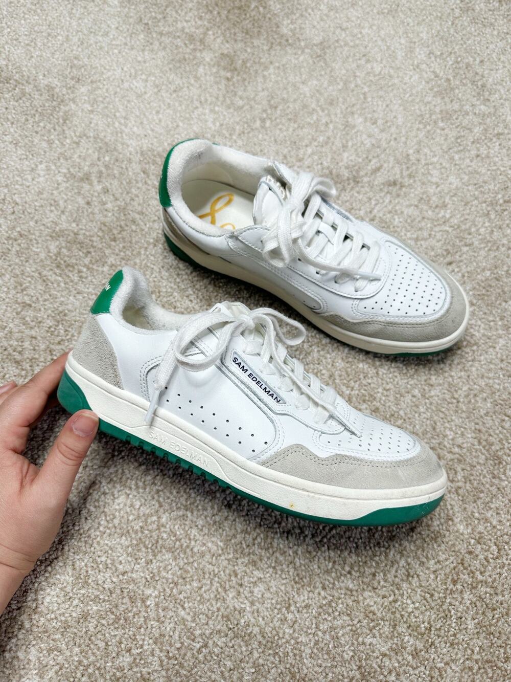 Sam Edelman Harper White Leather Sneakers Size 6.5